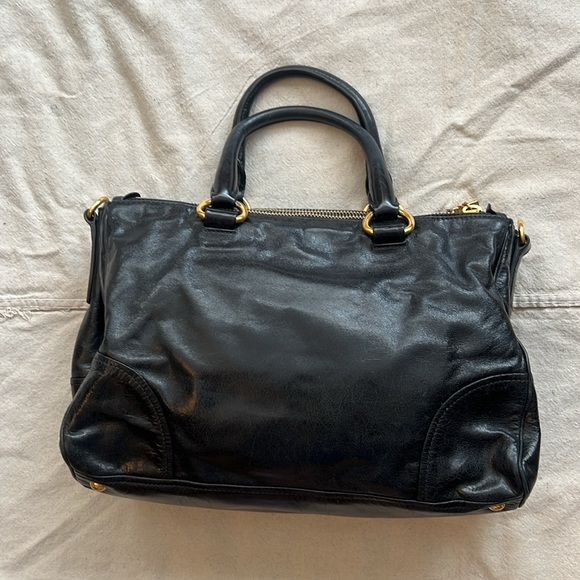 Prada Black Satchel Tote Authentic With Two Zippers - Picture 2 of 15